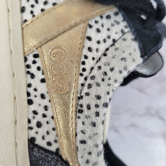 Gola Classics Women's Superslam Sneakers Black Gold Animal Print - Picture 5 of 15